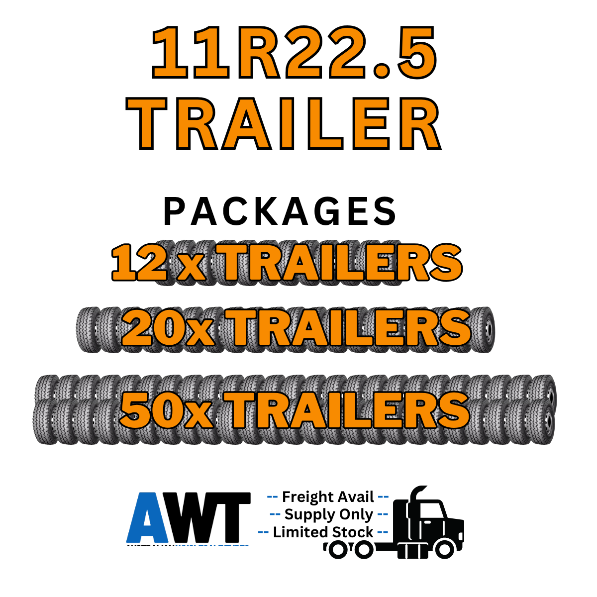 11R22.5 Trailer Tyre Packages (Pick Up Warehouse)
