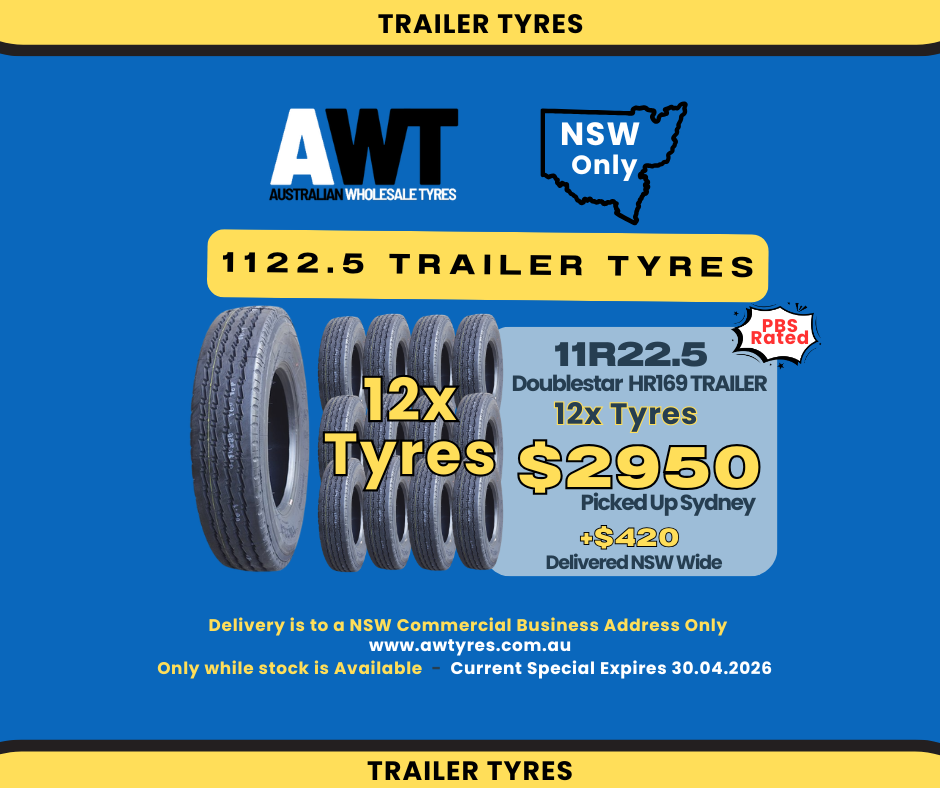 Doublestar 11R22.5 (PBS Rated) HR169 (Trailer) (12x Tyres Package) NSW Special