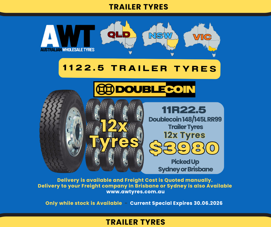 Doublecoin 11R22.5 148/145L RR99 (Trailer) (12x Tyres Package) QLD NSW Special