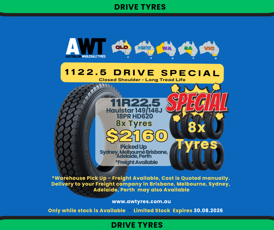 11R22.5 18PR Haulstar HD620 - DRIVE TYRES (8x Buy Special)