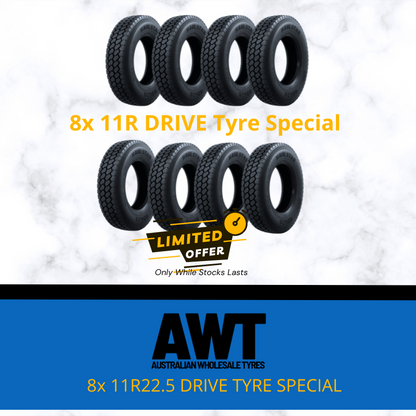 8x 11R22.5 DRIVE TYRE SPECIAL (2405)