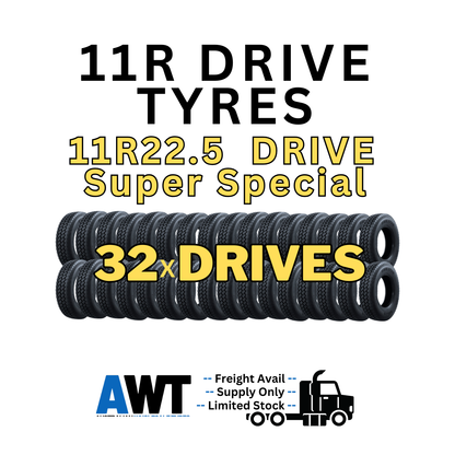 11R22.5 Drive Tyre Special - 8x or 32x Tyre Packages (Pick Up Warehouse) (2609)