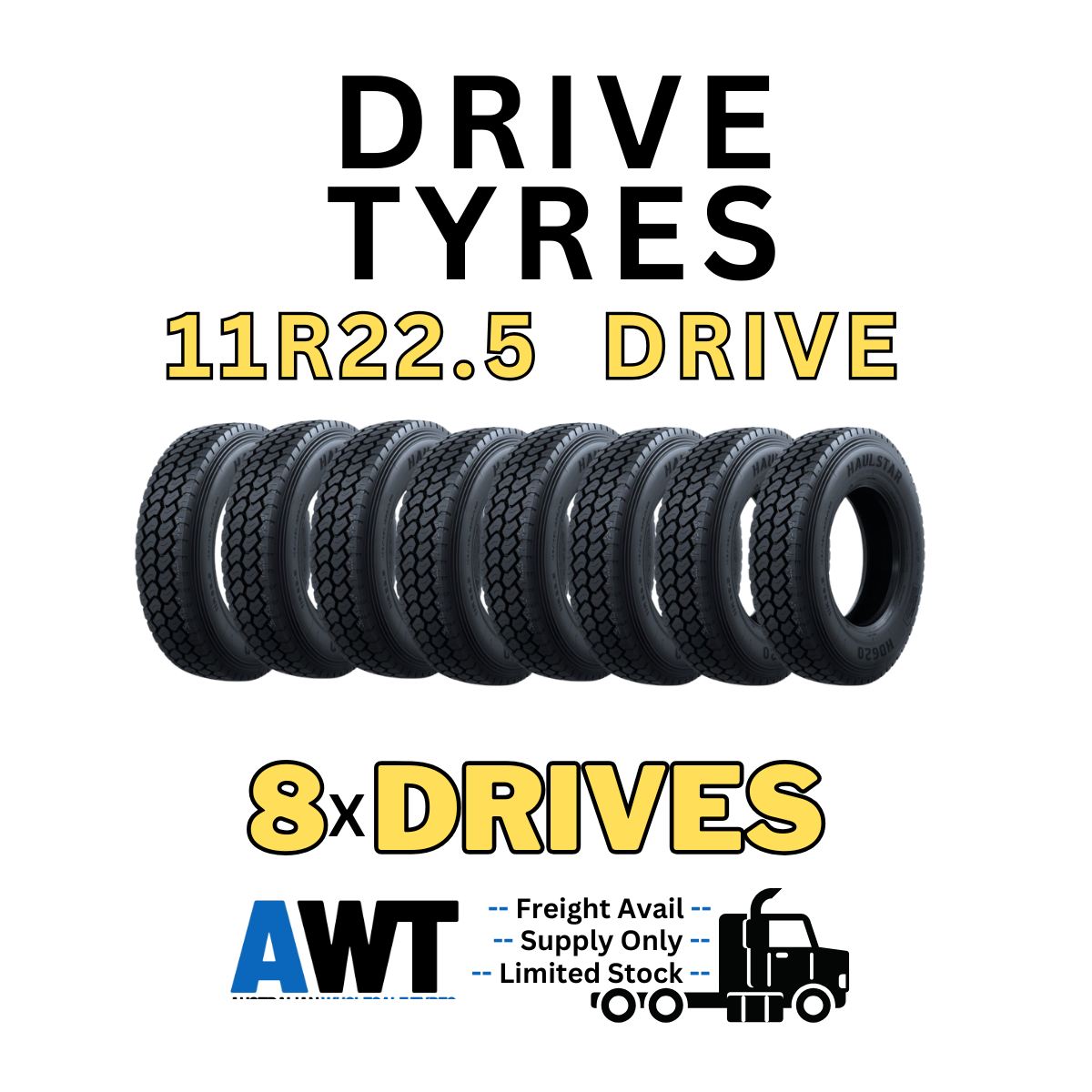11R22.5 Drive Tyre Special - 8x or 32x Tyre Packages (Pick Up Warehouse) (2609)