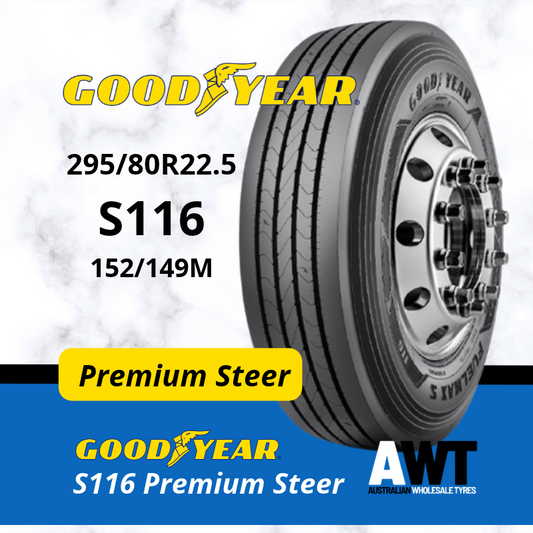 GOODYEAR 295/80R22.5 152/149M S116 - PREMIUM STEER (2611)