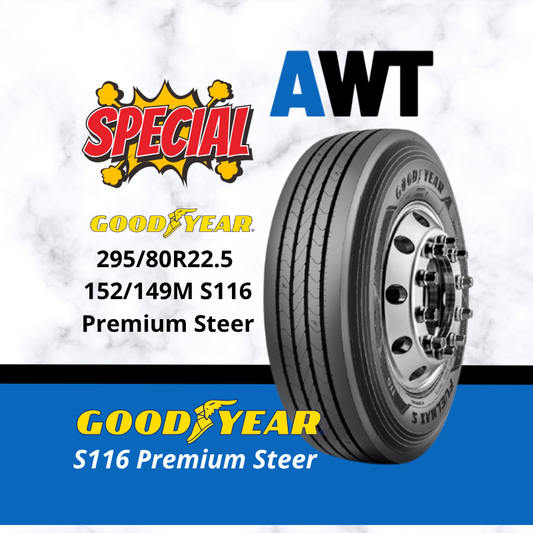 GOODYEAR 295/80R22.5 152/149M S116 - PREMIUM STEER (2610) Special